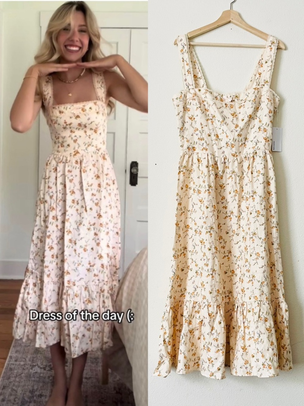 NWT Reformation SIZE 12 Rowen 100% linen yellow floral midi dress - Julius print